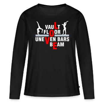 Liebesgymnastik, Tresor, Strahl - Frauen Premium Bio Langarmshirt - Schwarz - Vorne - Julia (174cm)