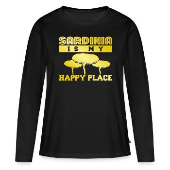 Sardaigne Sardaigne Arbres Sardaigne - T-shirt manches longues Premium bio Femme - noir - Devant - Julia (174cm)