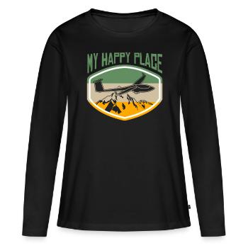 Planeur Planeur Planeur Planeur Planeur - T-shirt manches longues Premium bio Femme - noir - Devant - Julia (174cm)