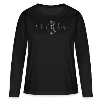Bogenschießen, Bogenschütze, Bögen, Bogen - Frauen Premium Bio Langarmshirt - Schwarz - Vorne - Julia (174cm)