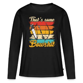 Bogenschießen, Bogenschütze, Bögen, Bogen - Frauen Premium Bio Langarmshirt - Schwarz - Vorne - Julia (174cm)