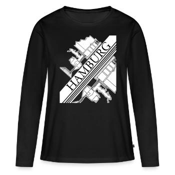 Hambourg Bâtiment Hambourg - T-shirt manches longues Premium bio Femme - noir - Devant - Julia (174cm)
