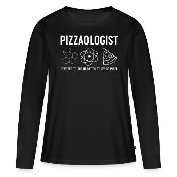 Ventilateur à pizza, pizza, pizzas - T-shirt manches longues Premium bio Femme - noir - Devant - Julia (174cm)