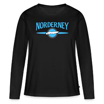 Norderney Île de la mer du Nord Mer du Nord - T-shirt manches longues Premium bio Femme - noir - Devant - Julia (174cm)