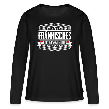 Franken Fränkisch Franke - Frauen Premium Bio Langarmshirt - Schwarz - Vorne - Julia (174cm)