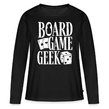 Jeu de société Geek, Jeu de société - T-shirt manches longues Premium bio Femme - noir - Devant - Julia (174cm)