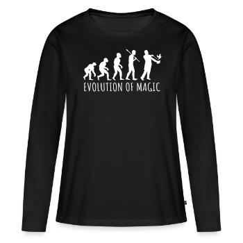 Évolution du magicien, magicien - T-shirt manches longues Premium bio Femme - noir - Devant - Julia (174cm)