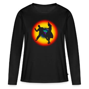 Boogie Woogie RetroTänzer Swing - T-shirt manches longues Premium bio Femme - noir - Devant - Julia (174cm)