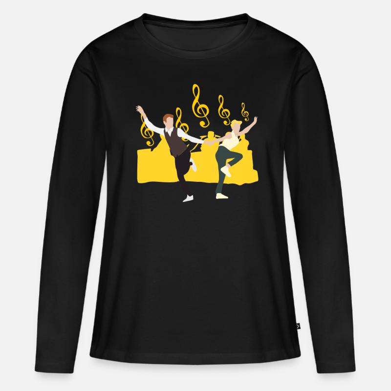 Boogie Woogie Tänzer Spaß Swing - Frauen Premium Bio Langarmshirt - Schwarz