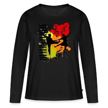 Boogie Woogie Swing Dancer Boogie-Woogie - T-shirt manches longues Premium bio Femme - noir - Devant - Julia (174cm)