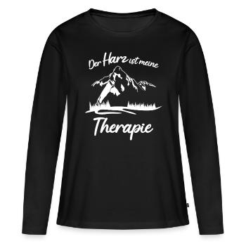 Harz Harzer Therapie Brocken - Frauen Premium Bio Langarmshirt - Schwarz - Vorne - Julia (174cm)