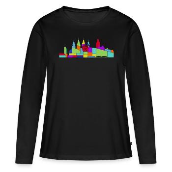 Chemnitz Sachsen Retro Chemnitzer - T-shirt manches longues Premium bio Femme - noir - Devant - Julia (174cm)