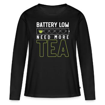 Amateurs de thé, thé, buveurs de thé - T-shirt manches longues Premium bio Femme - noir - Devant - Julia (174cm)