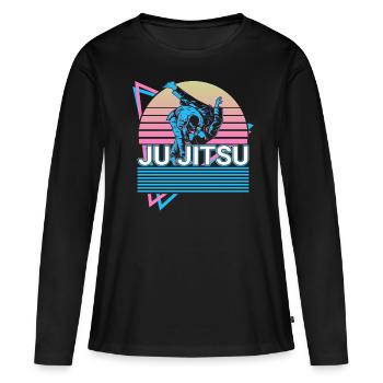 Ju Jitsu Retro Gift - Women's Premium Organic Long Sleeve Shirt - black - Front - Julia (174cm)