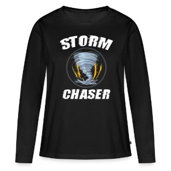 Storm Chaser, Twister Wind, - T-shirt manches longues Premium bio Femme - noir - Devant - Julia (174cm)