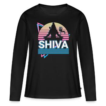 Shiva Dieu hindou Ancienne mythologie hindoue Cadeau - T-shirt manches longues Premium bio Femme - noir - Devant - Julia (174cm)