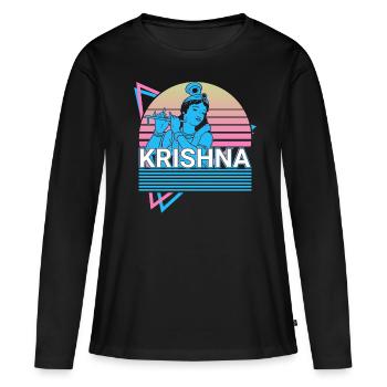 Krishna Dieu hindou Ancienne mythologie hindoue Geschen - T-shirt manches longues Premium bio Femme - noir - Devant - Julia (174cm)