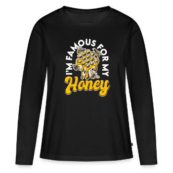 Abeille Abeille Abeilles - T-shirt manches longues Premium bio Femme - noir - Devant - Julia (174cm)