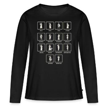 Griechische Mythologie, Griechischer Mythos Götter - Frauen Premium Bio Langarmshirt - Schwarz - Vorne - Julia (174cm)