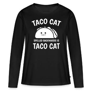 Taco Cat Backward is Taco Cat - Women's Premium Organic Long Sleeve Shirt - black - Front - Julia (174cm)