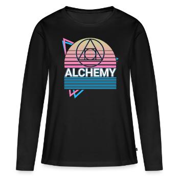 Alchemie Symbol Stein der Weisen Retro - Frauen Premium Bio Langarmshirt - Schwarz - Vorne - Julia (174cm)