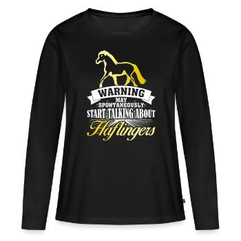 Haflinger Spruch Witz Haflingers - Frauen Premium Bio Langarmshirt - Schwarz - Vorne - Julia (174cm)
