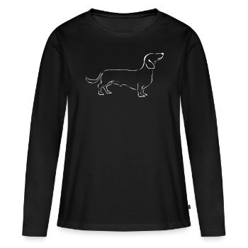 Teckel nain Teckel nain Teckel nain - T-shirt manches longues Premium bio Femme - noir - Devant - Julia (174cm)