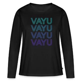 Vayu Dieu hindou Mythologie hindoue Hindouisme Rétro - T-shirt manches longues Premium bio Femme - noir - Devant - Julia (174cm)