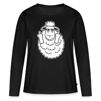 Mouton Mouton Majeur Mouton - T-shirt manches longues Premium bio Femme - noir - Devant - Julia (174cm)