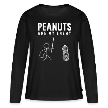 Peanut allergy - Women's Premium Organic Long Sleeve Shirt - black - Front - Julia (174cm)
