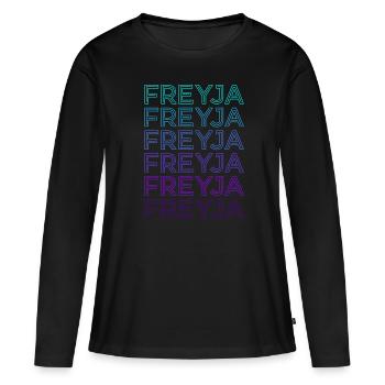 Freyja Déesse Wicca Pagan Retro - T-shirt manches longues Premium bio Femme - noir - Devant - Julia (174cm)