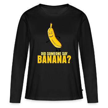 Banane Banane - T-shirt manches longues Premium bio Femme - noir - Devant - Julia (174cm)