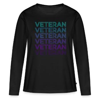 Vétéran Rétro - T-shirt manches longues Premium bio Femme - noir - Devant - Julia (174cm)
