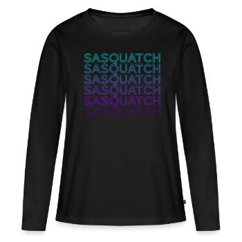 Sasquatch Bigfoot Rétro - T-shirt manches longues Premium bio Femme - noir - Devant - Julia (174cm)