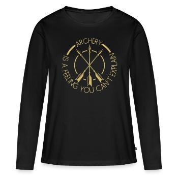 Longbow 3D Tir à l’arc Tir à l’arc - T-shirt manches longues Premium bio Femme - noir - Devant - Julia (174cm)
