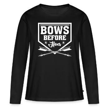Langbogen Bogenschützen 3D Bogensport - Frauen Premium Bio Langarmshirt - Schwarz - Vorne - Julia (174cm)