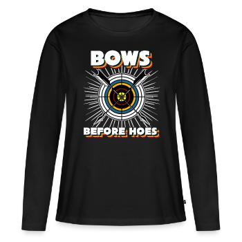Langbogen Bogenschütze 3D Bogensport - Frauen Premium Bio Langarmshirt - Schwarz - Vorne - Julia (174cm)