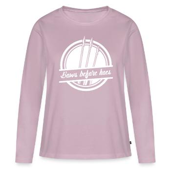 Arc à poulies 3D Arc à poulies Longbow - T-shirt manches longues Premium bio Femme - rose poudré - Devant - Julia (174cm)