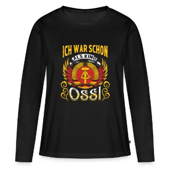 Ossi Geschenk Ostdeutschland NVA Germania Osten - Frauen Premium Bio Langarmshirt - Schwarz - Vorne - Julia (174cm)