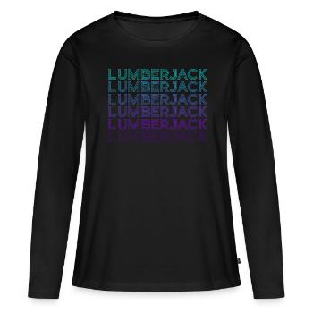 Bûcheron Bûcheron Rétro - T-shirt manches longues Premium bio Femme - noir - Devant - Julia (174cm)