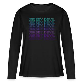Jersey Devil Cryptozoologie Rétro - T-shirt manches longues Premium bio Femme - noir - Devant - Julia (174cm)