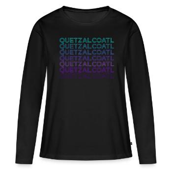Quetzalcoatl Ancienne Divinité Aztèques Maya Retro - T-shirt manches longues Premium bio Femme - noir - Devant - Julia (174cm)