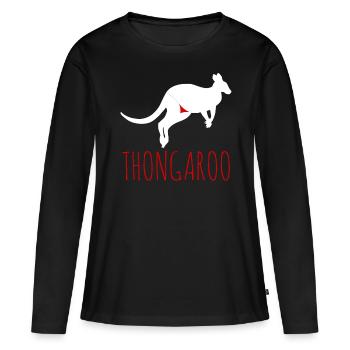 Kangourou Thoung Kangourous - T-shirt manches longues Premium bio Femme - noir - Devant - Julia (174cm)