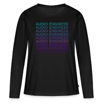 Ingénieur du son Ingénieur du son Retro - T-shirt manches longues Premium bio Femme - noir - Devant - Julia (174cm)