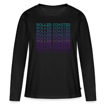 Roller Coaster Amusement Park Retro - Women's Premium Organic Long Sleeve Shirt - black - Front - Julia (174cm)