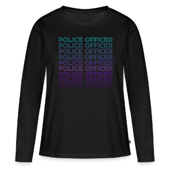 Policier Application de la loi Rétro - T-shirt manches longues Premium bio Femme - noir - Devant - Julia (174cm)