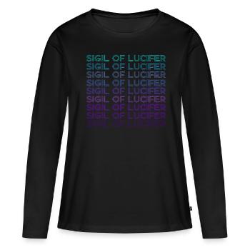 Sceau de Lucifer Retro - T-shirt manches longues Premium bio Femme - noir - Devant - Julia (174cm)