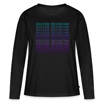 Technicien en dialyse Technicien en dialyse Retro - T-shirt manches longues Premium bio Femme - noir - Devant - Julia (174cm)