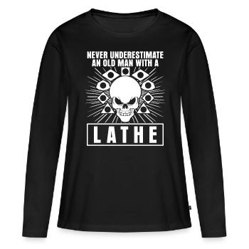 Machinistes Opérateurs de machines de découpe Tours - T-shirt manches longues Premium bio Femme - noir - Devant - Julia (174cm)
