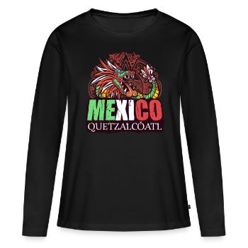 Quetzalcoatl Aztec Serpent Maya Inca Tolteke - T-shirt manches longues Premium bio Femme - noir - Devant - Julia (174cm)